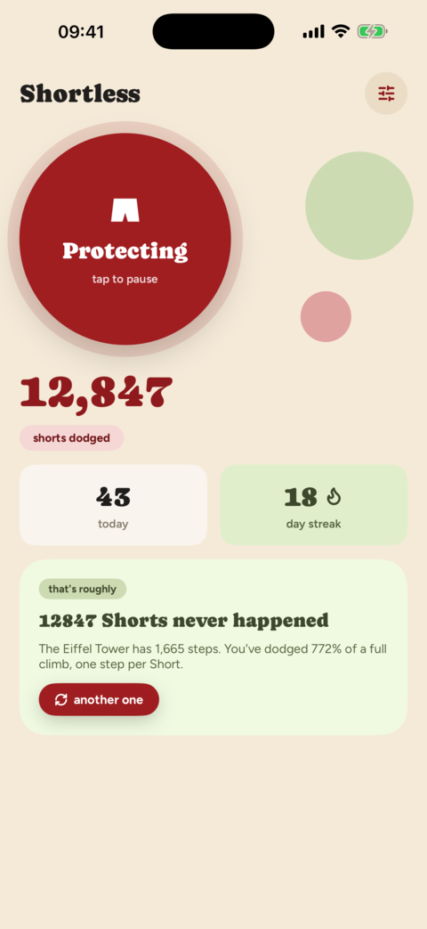 Shortless home screen, protecting